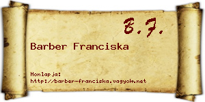 Barber Franciska névjegykártya
